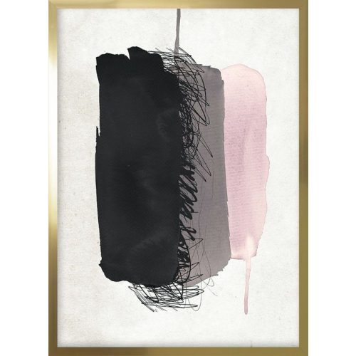 ARS LONGA Obraz czarna szara i różowa plama 149-51  Külső méret 53x73 - ARS-15-41-201-3624  