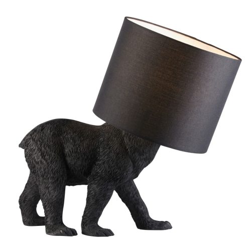 ENDON Barack Bear 1lt Table Matt black & black fabric 10W LED E27 - ED-106787