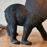 ENDON Barack Bear 1lt Table Matt black & black fabric 10W LED E27 - ED-106787