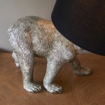 ENDON Barack Bear 1lt Table Vintage silver paint & black fabric 10W LED E27 - ED-106788