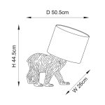 ENDON Barack Bear 1lt Table Vintage silver paint & black fabric 10W LED E27 - ED-106788