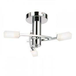   ENDON Havana 3lt Semi flush Chrome plate & frosted glass 3 x 3W LED G9 - ED-146-3CH