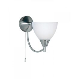   ENDON Alton 1lt Wall Satin chrome plate & opal glass 60W E14 golf - ED-1805-1SC