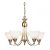 ENDON Alton 5lt Pendant Antique brass plate & opal glass 5 x 60W E14 golf - ED-1805-5AN