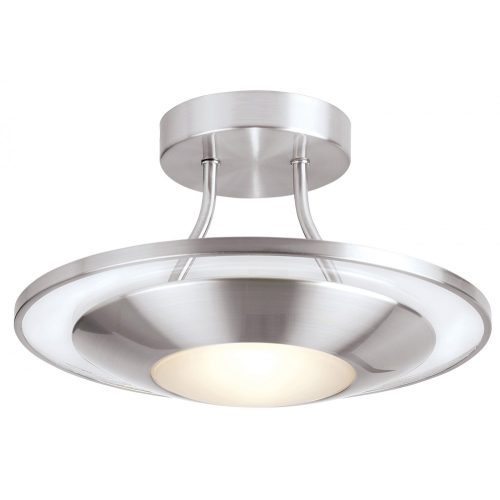 ENDON Firenz 1lt Flush Satin chrome plate & clear/frosted glass 120W R7s tungsten (118mm) - ED-387-30SC