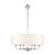 ENDON Nixon 6lt Pendant Bright nickel plate & vintage white fabric 6 x 40W E14 candle - ED-60179
