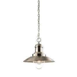   ENDON Mendip 1lt Pendant Satin nickel plate & clear glass 40W E27 GLS - ED-60799
