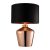 ENDON Waldorf 1lt Table Copper glass & black fabric 60W E27 GLS - ED-61149