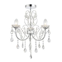   ENDON Tabitha 3lt Semi flush Chrome plate & clear crystal 3 x 18W G9 clear capsule - ED-61251