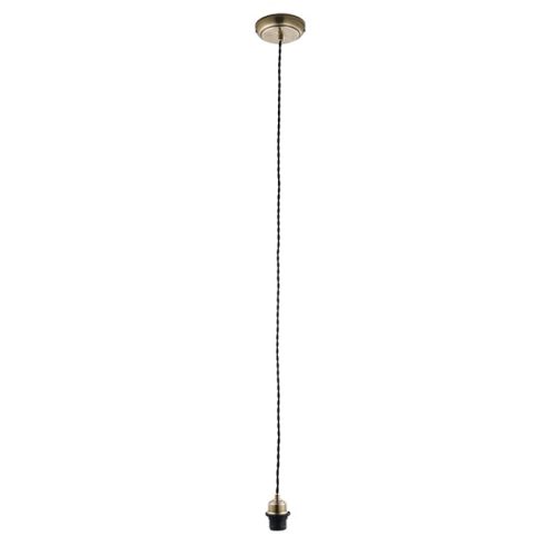 ENDON Cable set 1lt Pendant Antique brass plate 10W LED E27 - ED-61809
