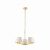 ENDON Harvey 5lt Pendant Brushed satin gold finish & vintage white fabric 5 x 40W E14 candle - ED-67734