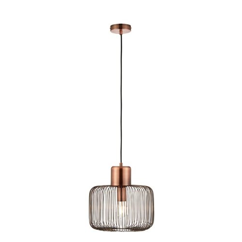 ENDON Nicola 1lt Pendant Antique copper plate 40W E27 GLS - ED-68986