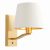 ENDON Harvey 1lt Wall Brushed satin gold finish & vintage white fabric 40W E14 golf - ED-69083