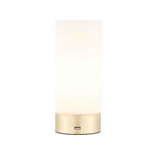 ENDON Dara 1lt Table Brushed brass plate & opal glass 40W E14 candle - ED-69520