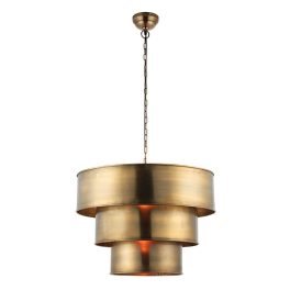   ENDON Morad 1lt Pendant Aged brass plate 40W E27 GLS - ED-69783