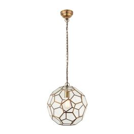   ENDON Miele 1lt Pendant Antique brass plate & clear glass 40W E27 GLS - ED-69784