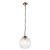ENDON Brydon 1lt Pendant Antique brass plate & clear ribbed glass 10W LED E27 - ED-71123