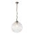 ENDON Brydon 1lt Pendant Antique brass plate & clear ribbed glass 10W LED E27 - ED-71124