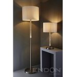 ENDON Andromeda 2lt Table Satin chrome plate & vintage white fabric 40W E27 GLS & 3W LED (SMD 5730) Warm White - ED-71621