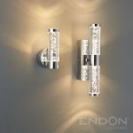 ENDON Essence 1lt Wall Chrome plate & clear bubble acrylic 4.18W LED (COB) Warm White - ED-72046