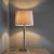 ENDON Syon 1lt Table Bright nickel plate & mink fabric 40W E14 candle - ED-72175