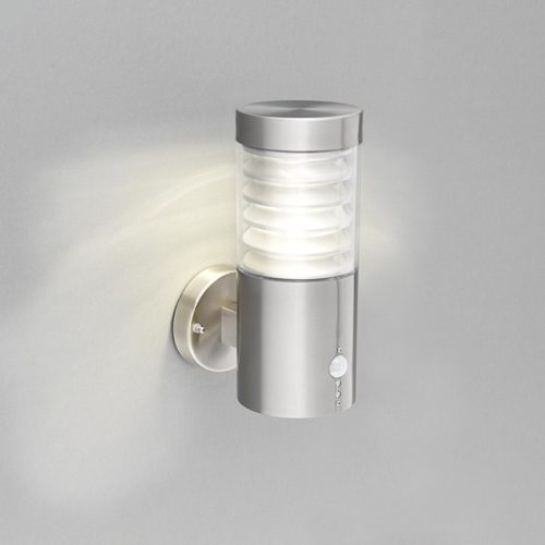 ENDON Equinox LED 1lt Wall Marine grade br stainless steel & clear pc 11.5W LED (SMD 2835) Cool White - ED-72916