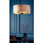 ENDON Daley 3lt Pendant Dark antique bronze plate & marble fabric 3 x 40W E14 candle - ED-73015