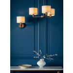 ENDON Daley 1lt Wall Dark antique bronze plate & marble fabric 40W E14 golf - ED-73018