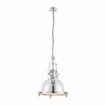 ENDON Fenton 1lt Pendant Bright nickel plate & sandblasted glass 40W E27 GLS - ED-73103