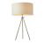 ENDON Tri 1lt Table Chrome plate & ivory fabric 40W E27 GLS - ED-73144