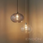 ENDON Dimitri 1lt Pendant easyfit Clear bubble glass 40W E27 or B22 GLS - ED-73974
