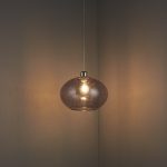 ENDON Dimitri 1lt Pendant easyfit Grey glass with bubbles 40W E27 or B22 GLS - ED-73976