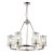 ENDON Easton 6lt Pendant Bright nickel plate & ribbed bubble glass 6 x 40W E14 candle - ED-74128
