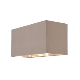   ENDON Cassier 1lt Shade Taupe silk & bright nickel plate 40W E27 or B22 GLS - ED-74417