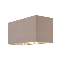   ENDON Cassier 1lt Shade Taupe silk & bright nickel plate 60W E27 or B22 GLS - ED-74418