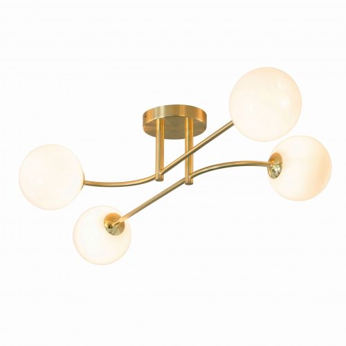 ENDON Otto 4lt Semi flush Satin brass plate & opal glass 4 x 3W LED G9 - ED-75959