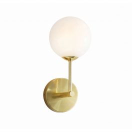   ENDON Otto 1lt Wall Satin brass plate & opal glass 3W LED G9 - ED-75960