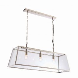   ENDON Hurst 3lt Pendant Bright nickel plate & clear glass 3 x 10W LED E27 - ED-76227