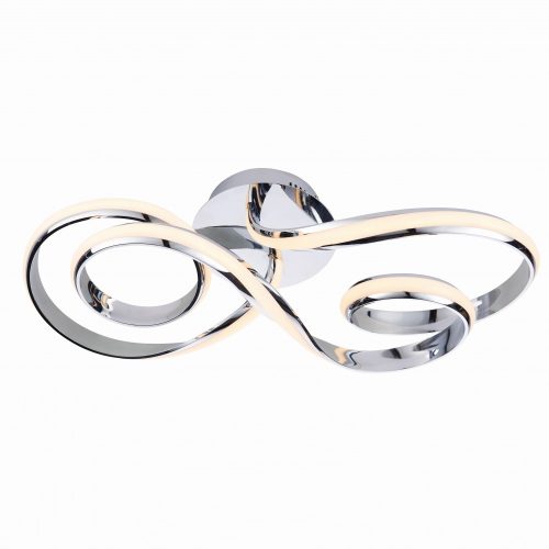 ENDON Aria 1lt Semi flush Chrome plate & white silicone 42W LED tape module (SMD 2835) Warm White - ED-76393