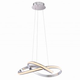   ENDON Aria 1lt Pendant Chrome plate & white silicone 40.5W LED tape module (SMD 2835) Warm White - ED-76394