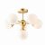 ENDON Oscar 6lt Semi flush Satin brass plate & gloss white glass 6 x 18W G9 clear capsule - ED-76501