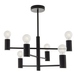   ENDON Studio 6lt Semi flush Matt black 6 x 10W LED E27 - ED-76502