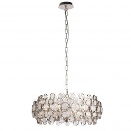   ENDON Marella 6lt Pendant Bright nickel plate & clear glass 6 x 7W LED E14 - ED-76508