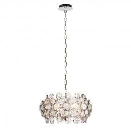   ENDON Marella 4lt Pendant Bright nickel plate & clear glass 4 x 7W LED E14 - ED-76509