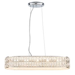   ENDON Verina 5lt Pendant Clear crystal & chrome plate 5 x 5W LED module (DOB) Warm White - ED-76514