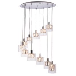   ENDON Verina 12lt Pendant Chrome plate & clear glass 12 x 3W LED G9 - ED-76518