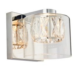   ENDON Verina 1lt Wall Chrome plate & clear glass 3W LED G9 - ED-76521