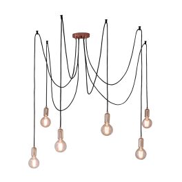  ENDON Studio 6lt Pendant Copper plate 6 x 60W E27 GLS - ED-76580