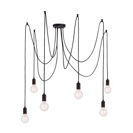   ENDON Studio 6lt Pendant Matt black 6 x 60W E27 GLS - ED-76583