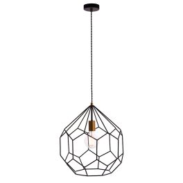   ENDON Deco 1lt Pendant Matt black & satin gold paint 10W LED E27 - ED-76686